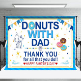 Lofaris Blue Stripe Donuts With Dad Happy Fathers Day Backdrop